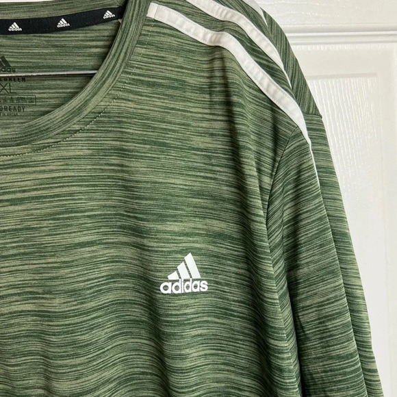 ADIDAS Prime Green Aero Ready Men’s 2XL Short Sleeved Athletic Shirt GUC - Picture 2 of 5